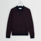 Oban Mini Geo Multi L/S Polo brown/navy