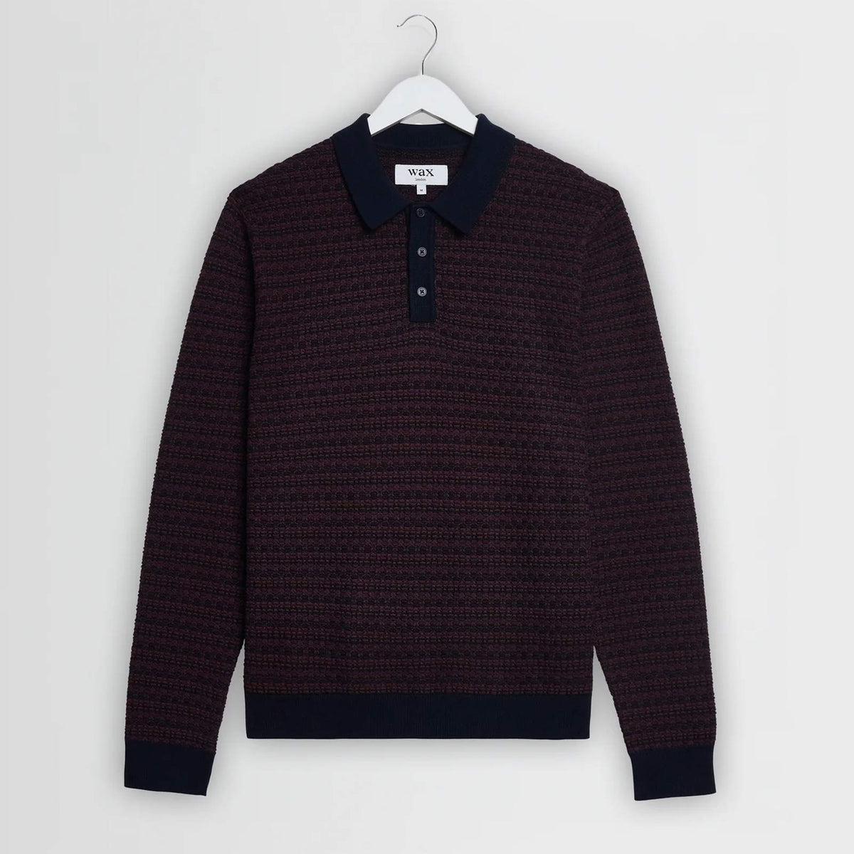 Oban Mini Geo Multi L/S Polo brown/navy