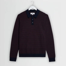 Oban Mini Geo Multi L/S Polo brown/navy