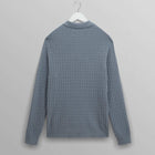 Oban Polo Diamond Stripe grey blue Wax London