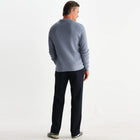 Oban Polo Diamond Stripe grey blue Wax London