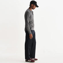 Oban Polo Diamond Stripe grey marl Wax London