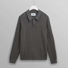 Oban Polo Diamond Stripe grey marl Wax London
