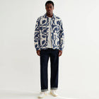 Otto Overshirt Geo Block Quilt blue/ecru Wax London