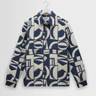 Otto Overshirt Geo Block Quilt blue/ecru Wax London