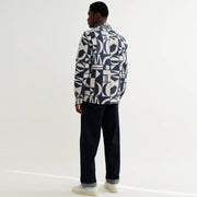 Otto Overshirt Geo Block Quilt blue/ecru Wax London