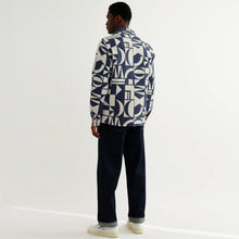 Otto Overshirt Geo Block Quilt blue/ecru Wax London