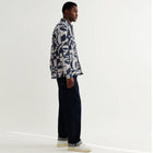 Otto Overshirt Geo Block Quilt blue/ecru Wax London