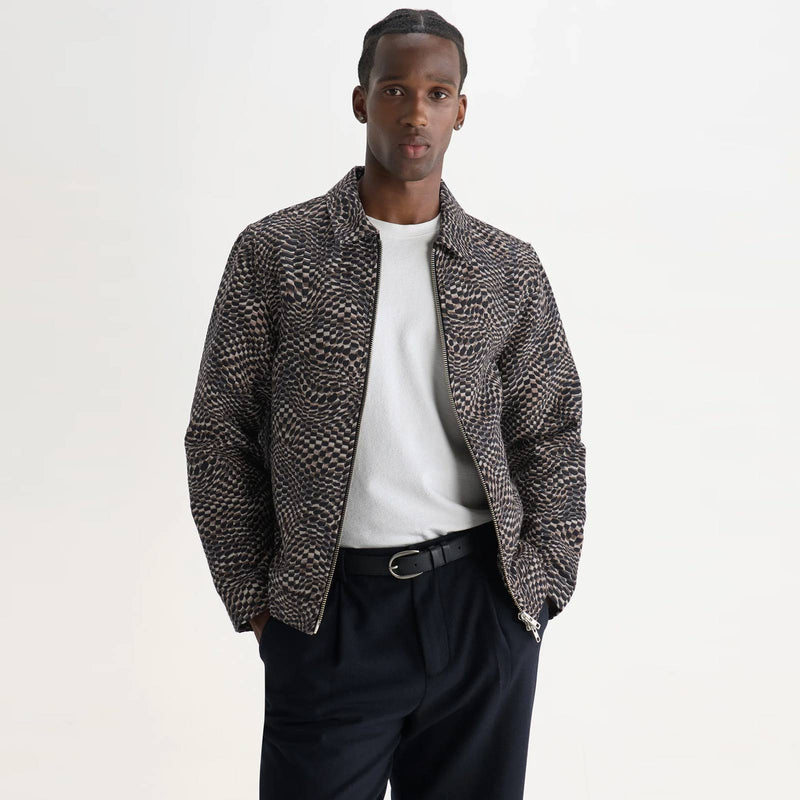 Park Geo Wave Jacquard Jacket navy/brown