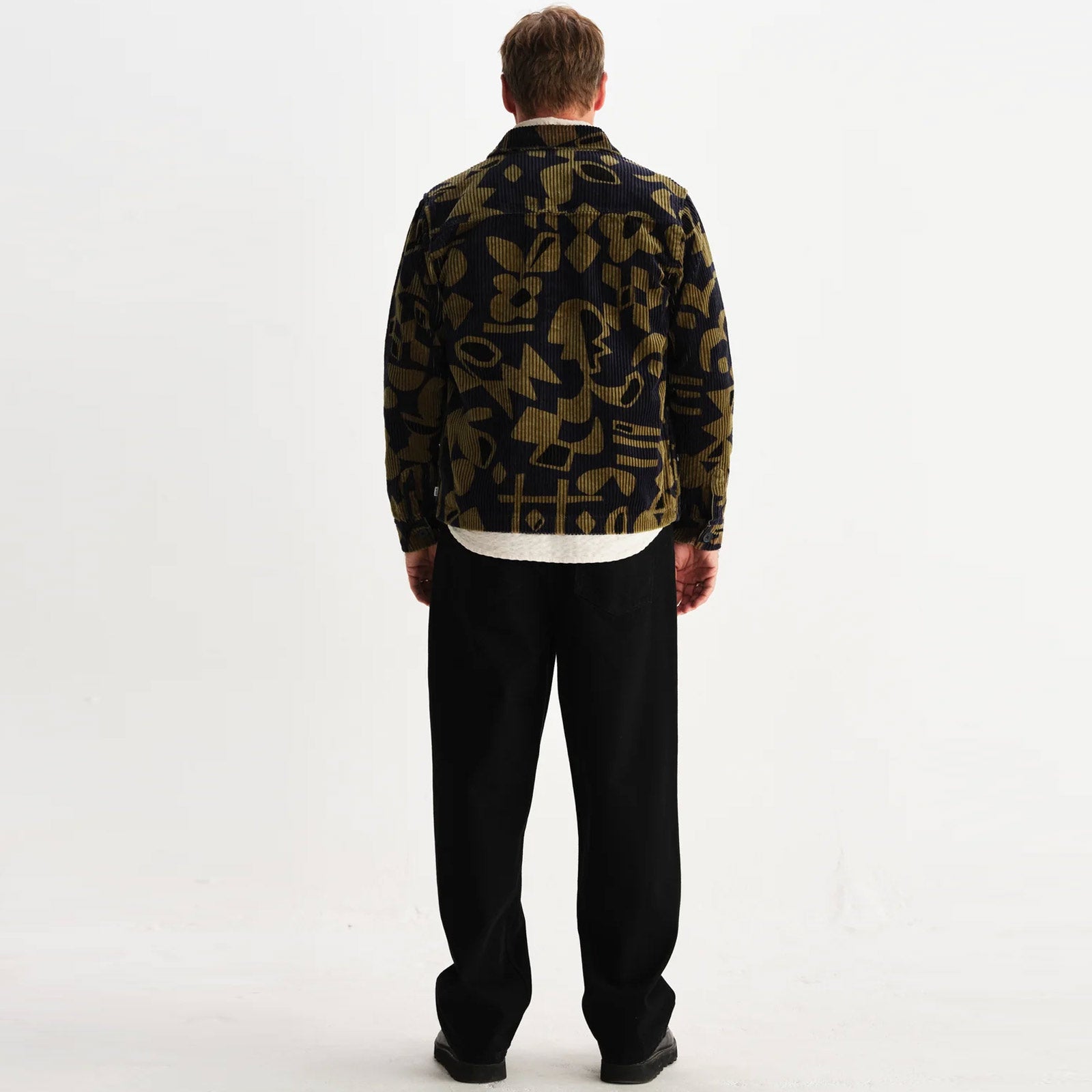 Rockley Oveshirt Shapes Jumbo Cord navy/khaki Wax London