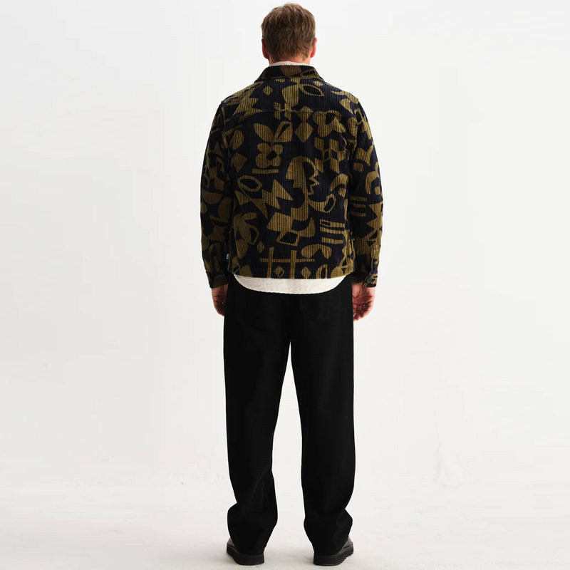 Rockley Oveshirt Shapes Jumbo Cord navy/khaki Wax London