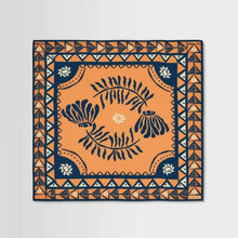 Sloane Painted Flower Neckscarf orange/navy Wax London
