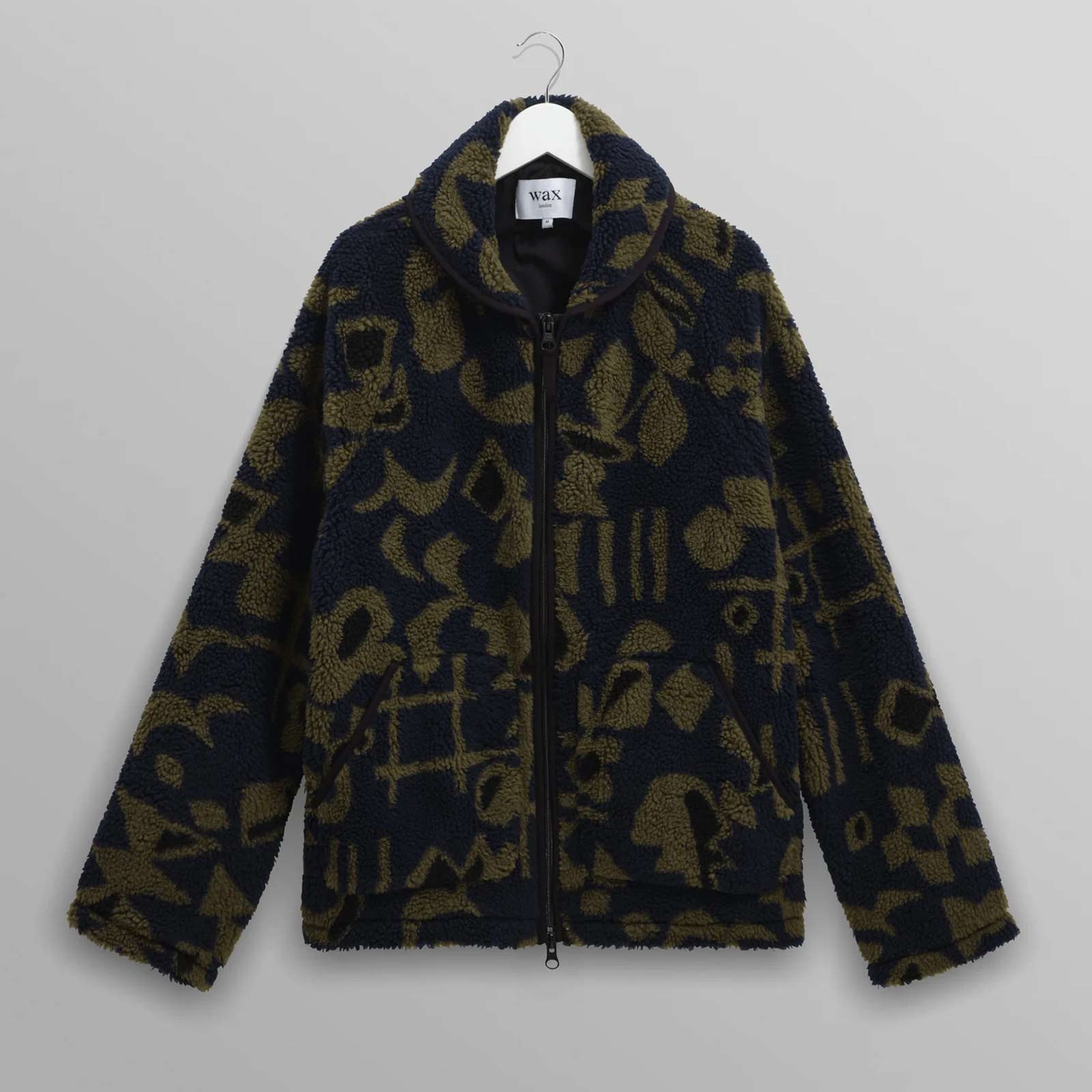 Tate Fleece Shapes Borg navy/khaki Wax London