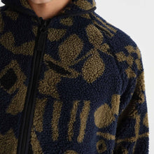 Tate Fleece Shapes Borg navy/khaki Wax London