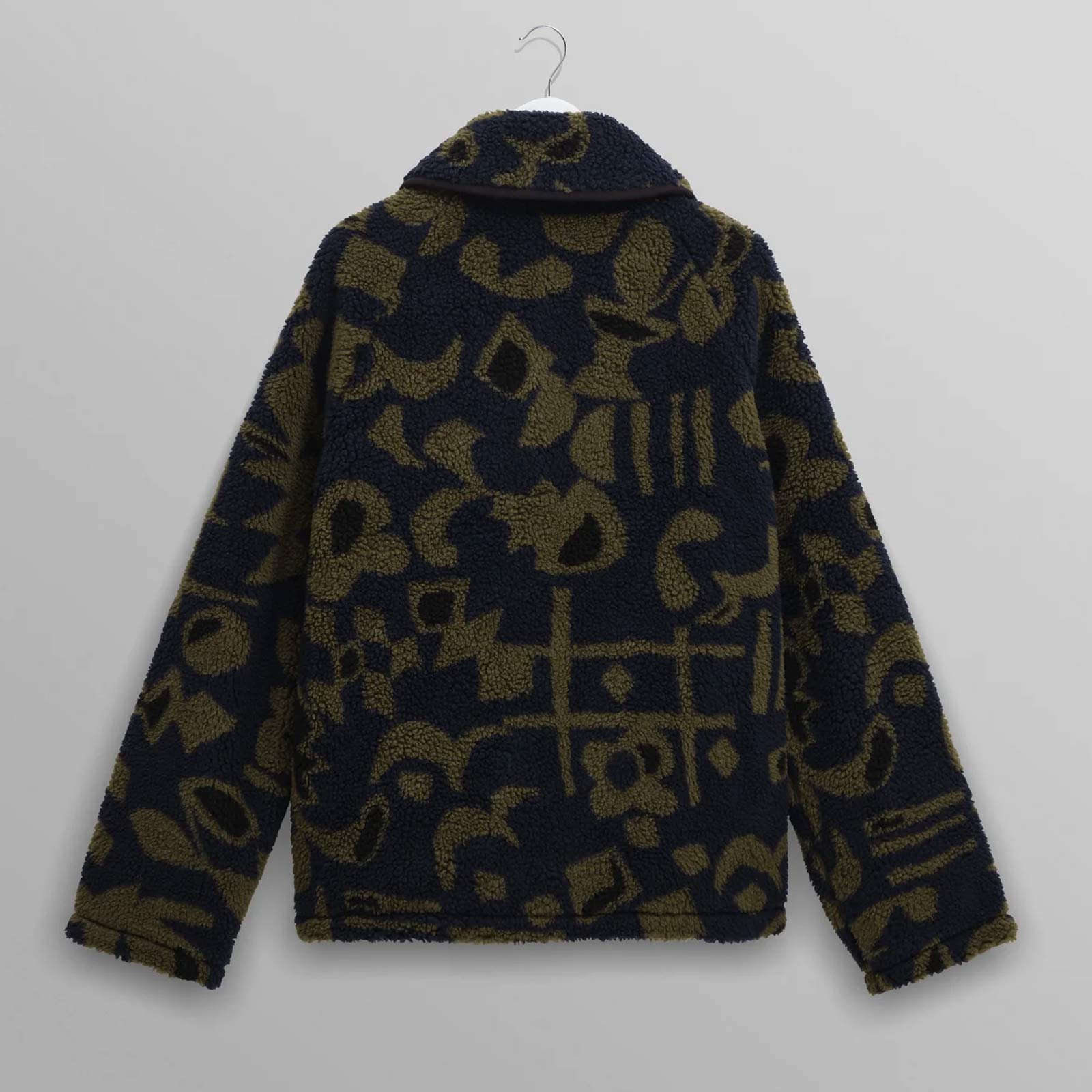 Tate Fleece Shapes Borg navy/khaki Wax London