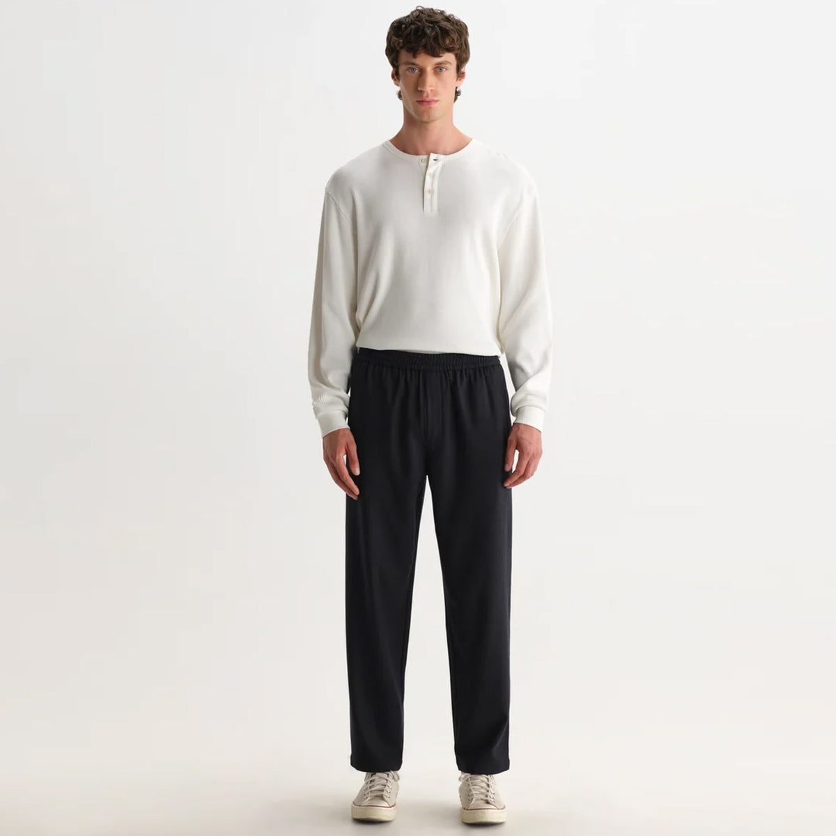 Tyne Wool Blend Trousers navy