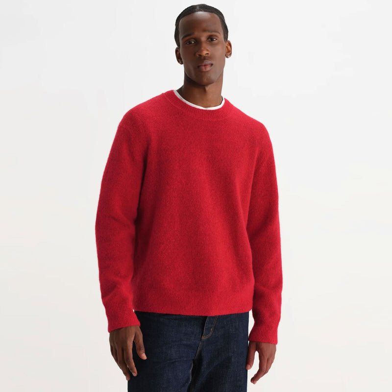 Wilde Fluffy Wool Blend Crew red