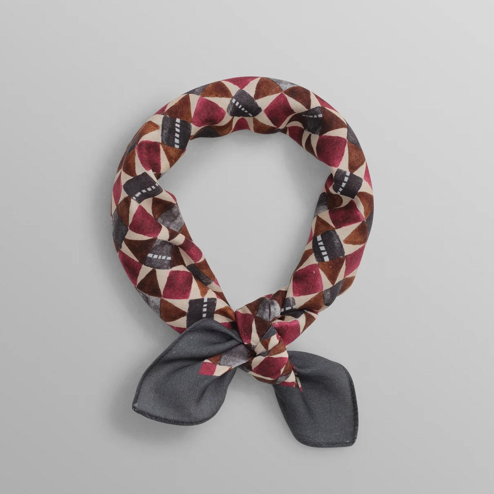 Sloane - Burgundy Painted Geometric Neck Scarf burgundy/multi Wax London