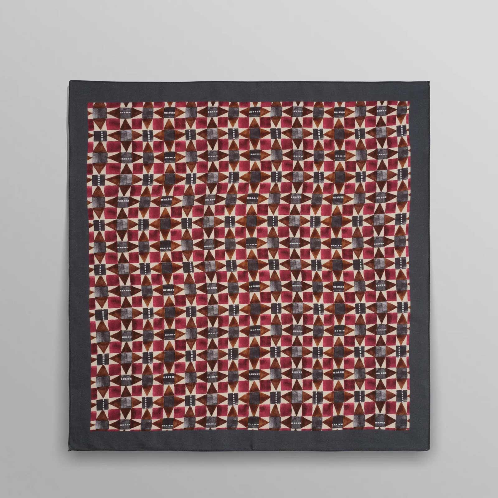 Sloane - Burgundy Painted Geometric Neck Scarf burgundy/multi Wax London