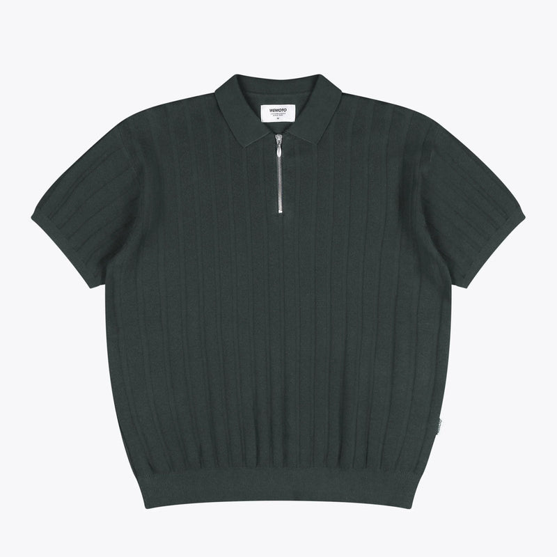 WeBo Knit Polo Shirt dark green Wemoto