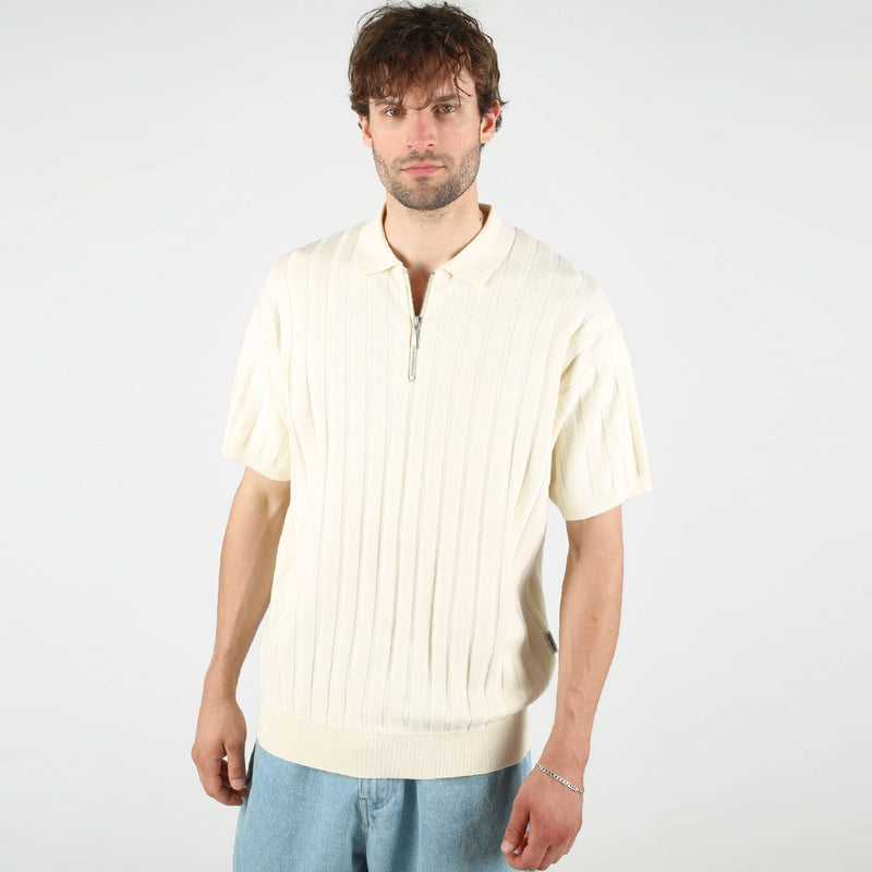 WeBo Knit Polo Shirt ecru Wemoto