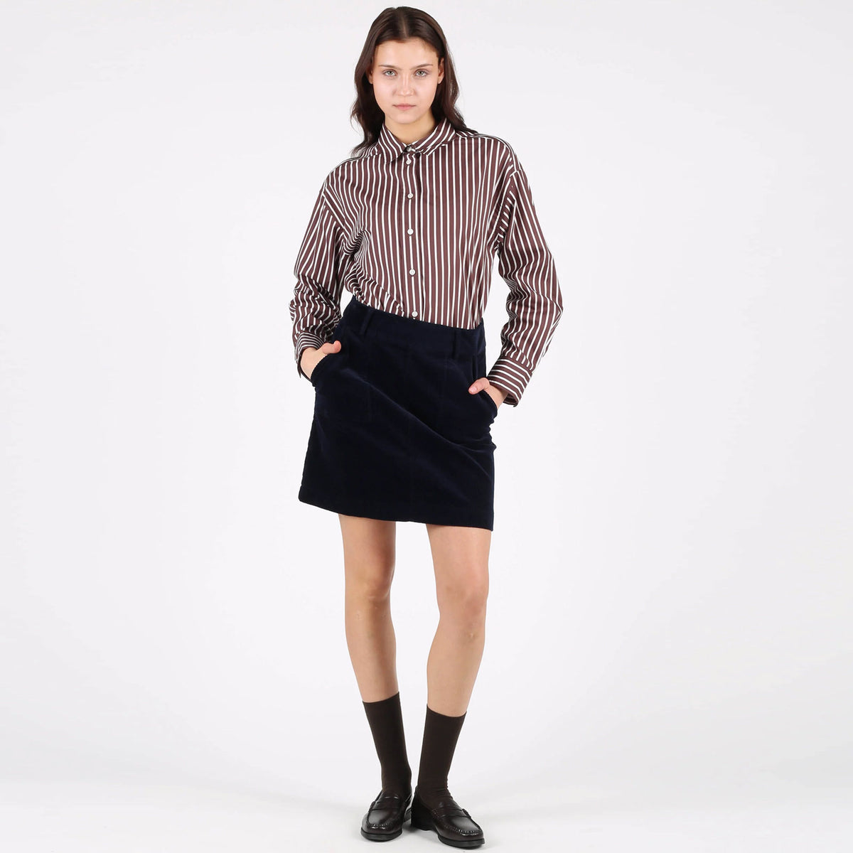 WeElla Cord Skirt navy blue