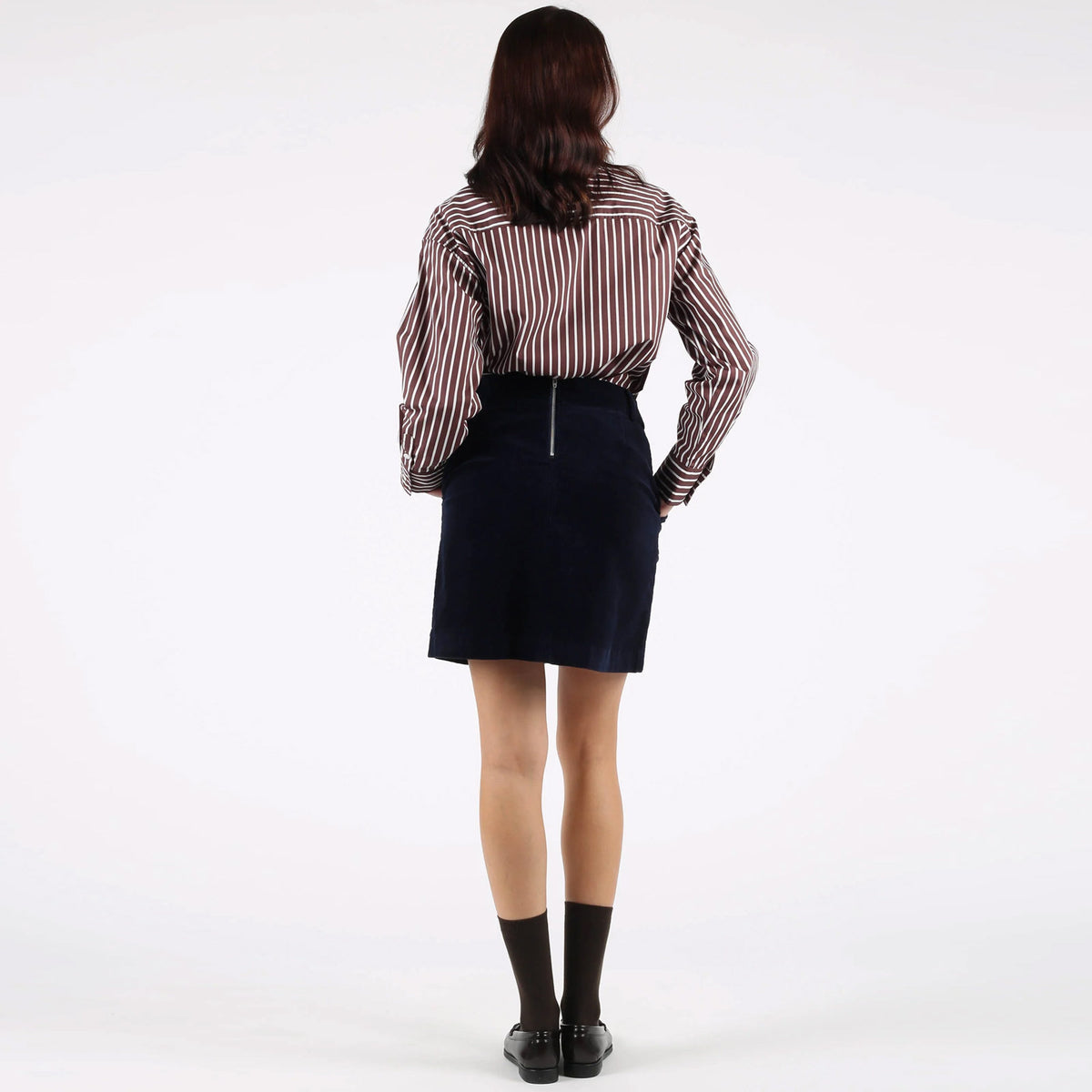 WeElla Cord Skirt navy blue