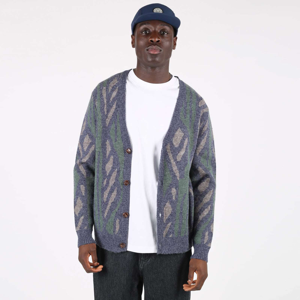 WeErvin Cardigan navy blue/dark green