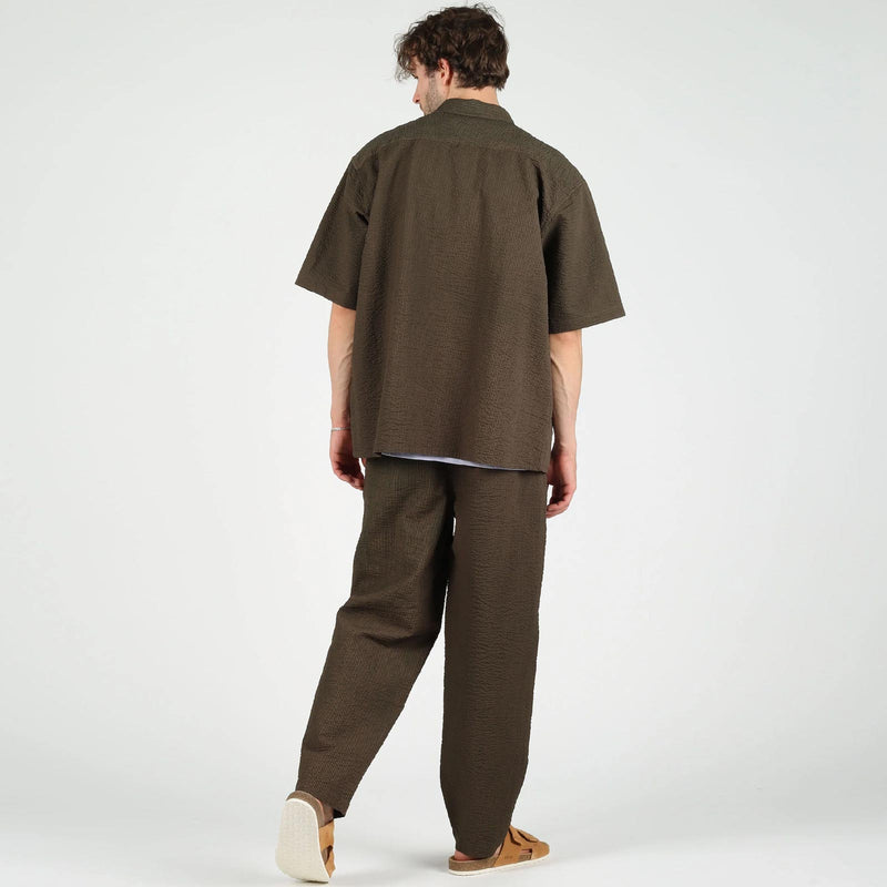WeGrover Seersucker Pants olive Wemoto