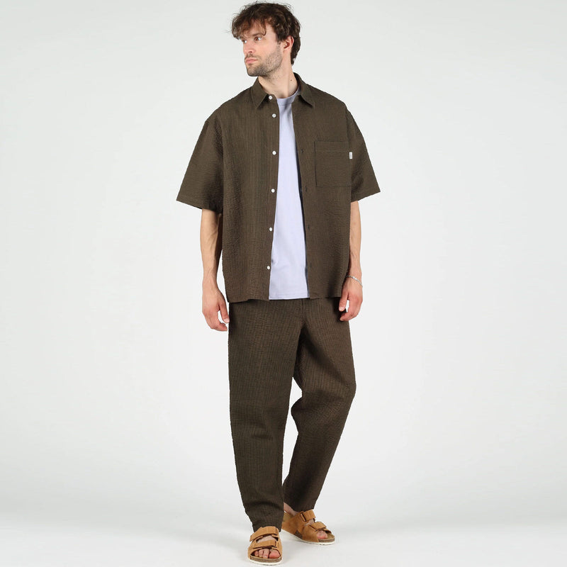 WeGrover Seersucker Pants olive Wemoto