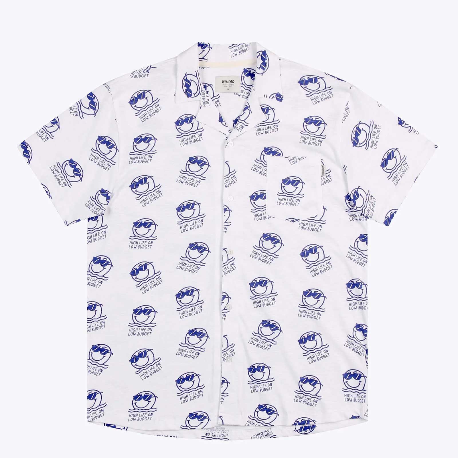 WePeer Short Sleeve Shirt white-royal blue Wemoto