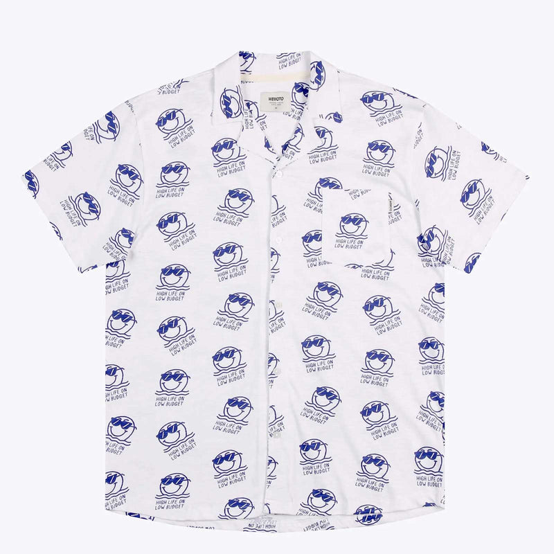 WePeer Short Sleeve Shirt white-royal blue Wemoto