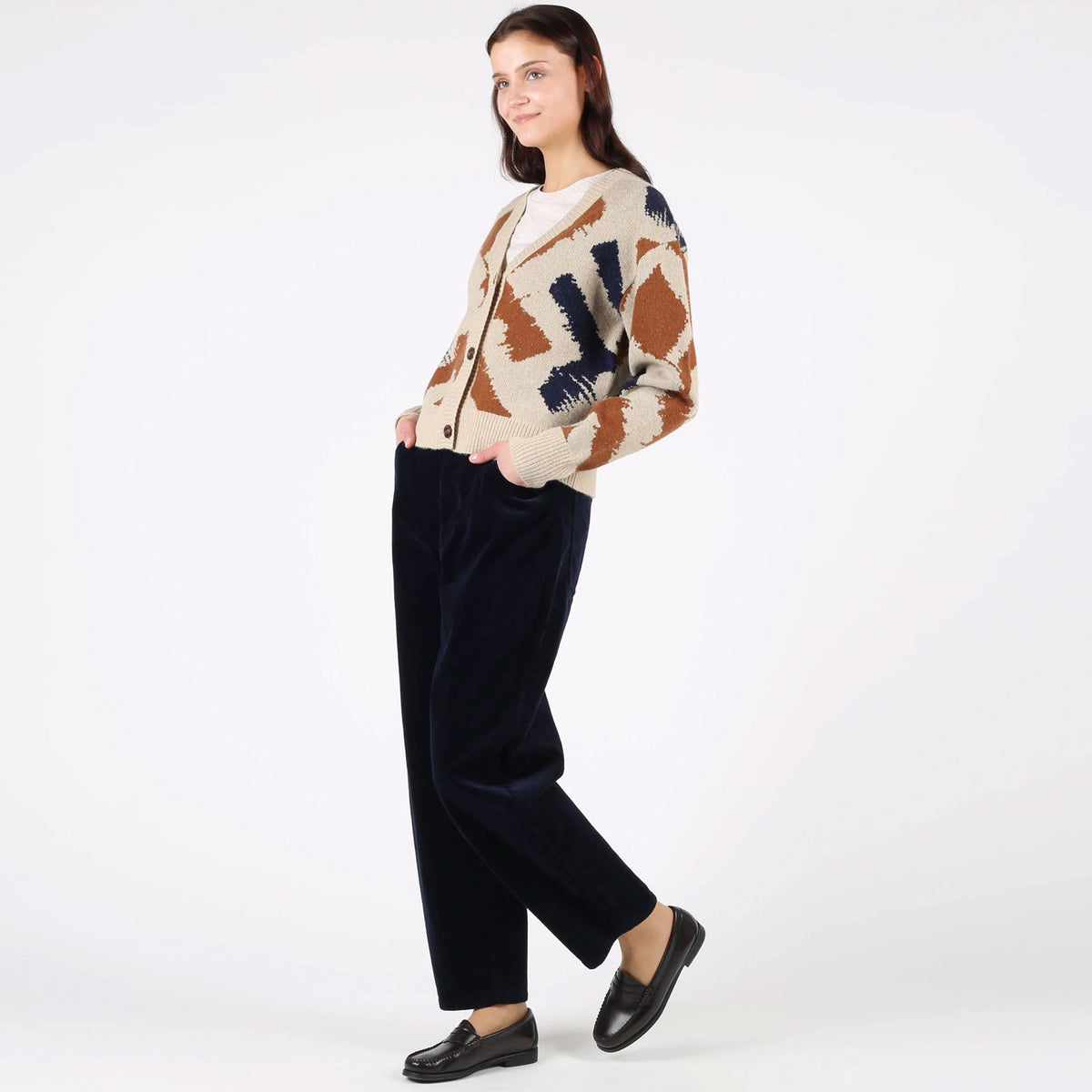 WeRuth Cardigan navy blue/beige