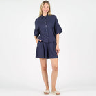 WeSara Linen Shirt dark navy Wemoto