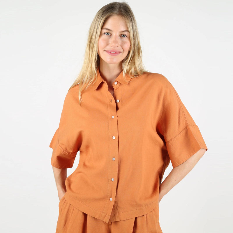 WeSara Linen Shirt terracotta Wemoto
