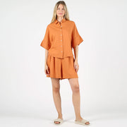 WeSara Linen Shirt terracotta Wemoto