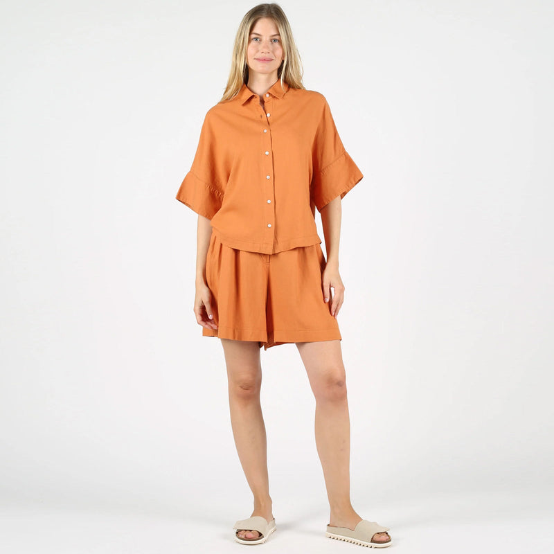 WeSara Linen Shirt terracotta Wemoto