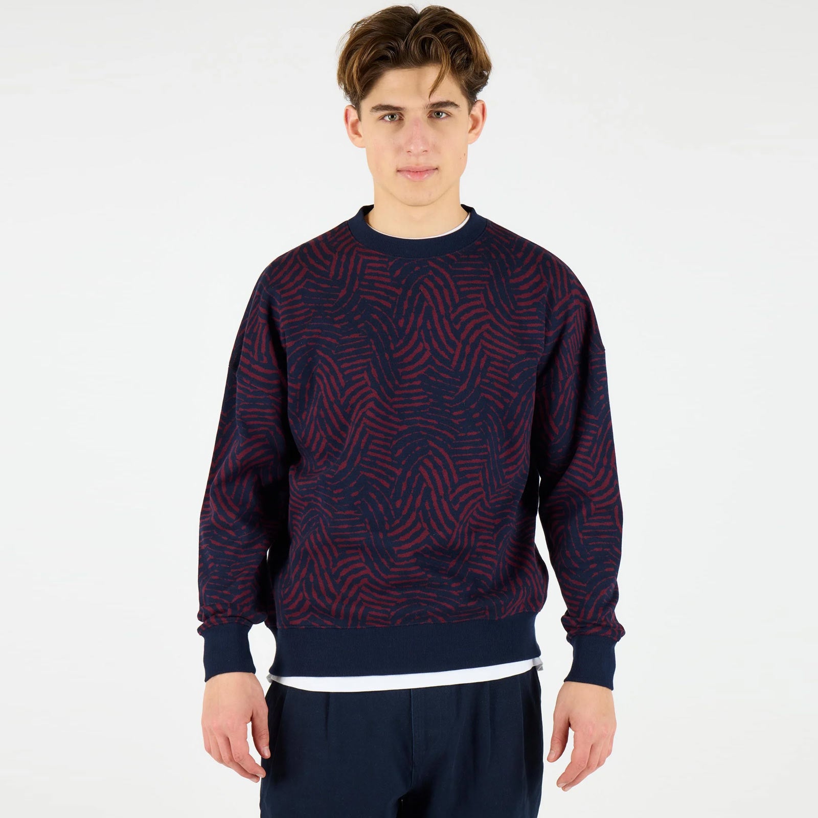 WeScott Jumper navy blue-burgundy