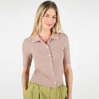WeSofia Knit Polo Shirt almond Wemoto