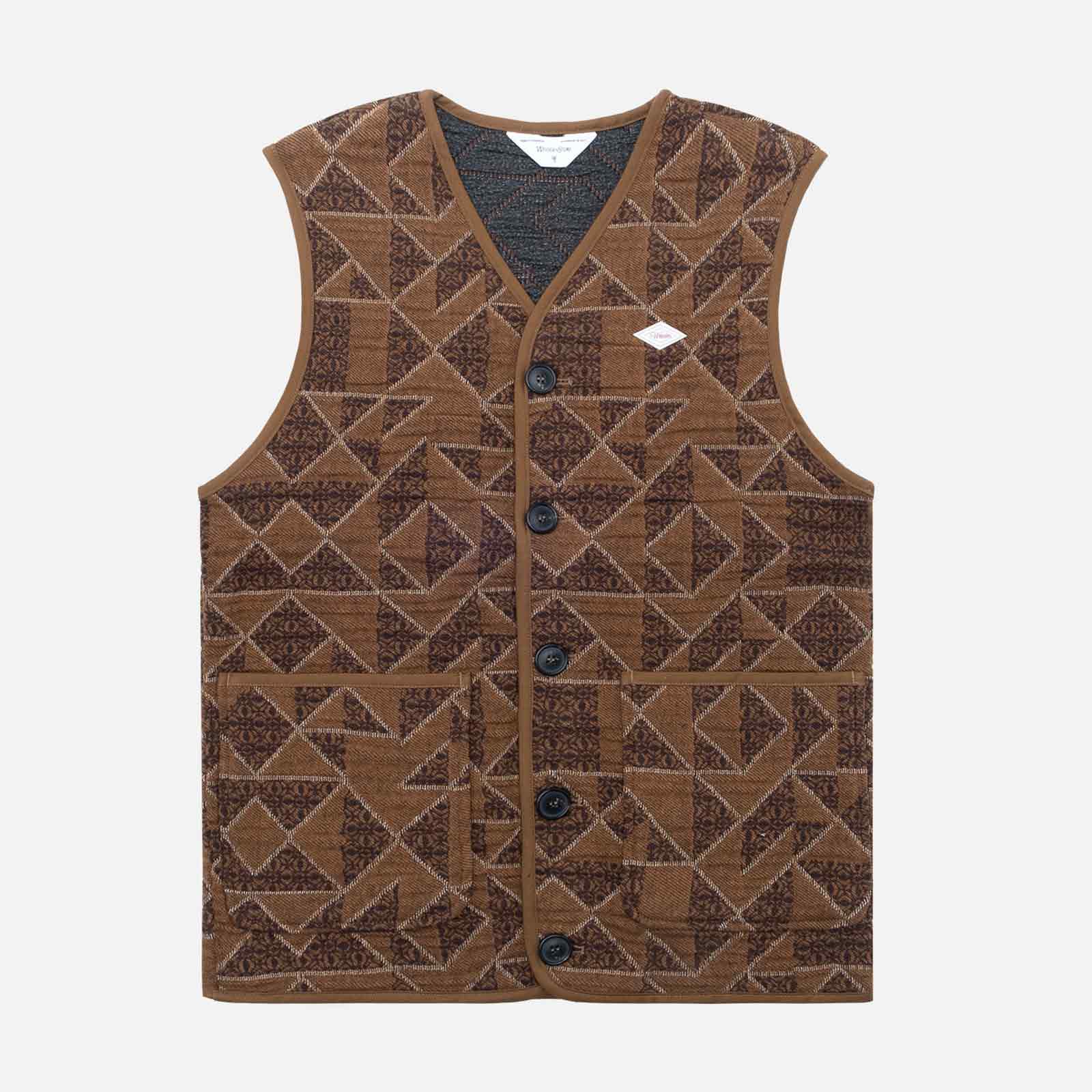 Rail Jacquard Vest terra Wooden