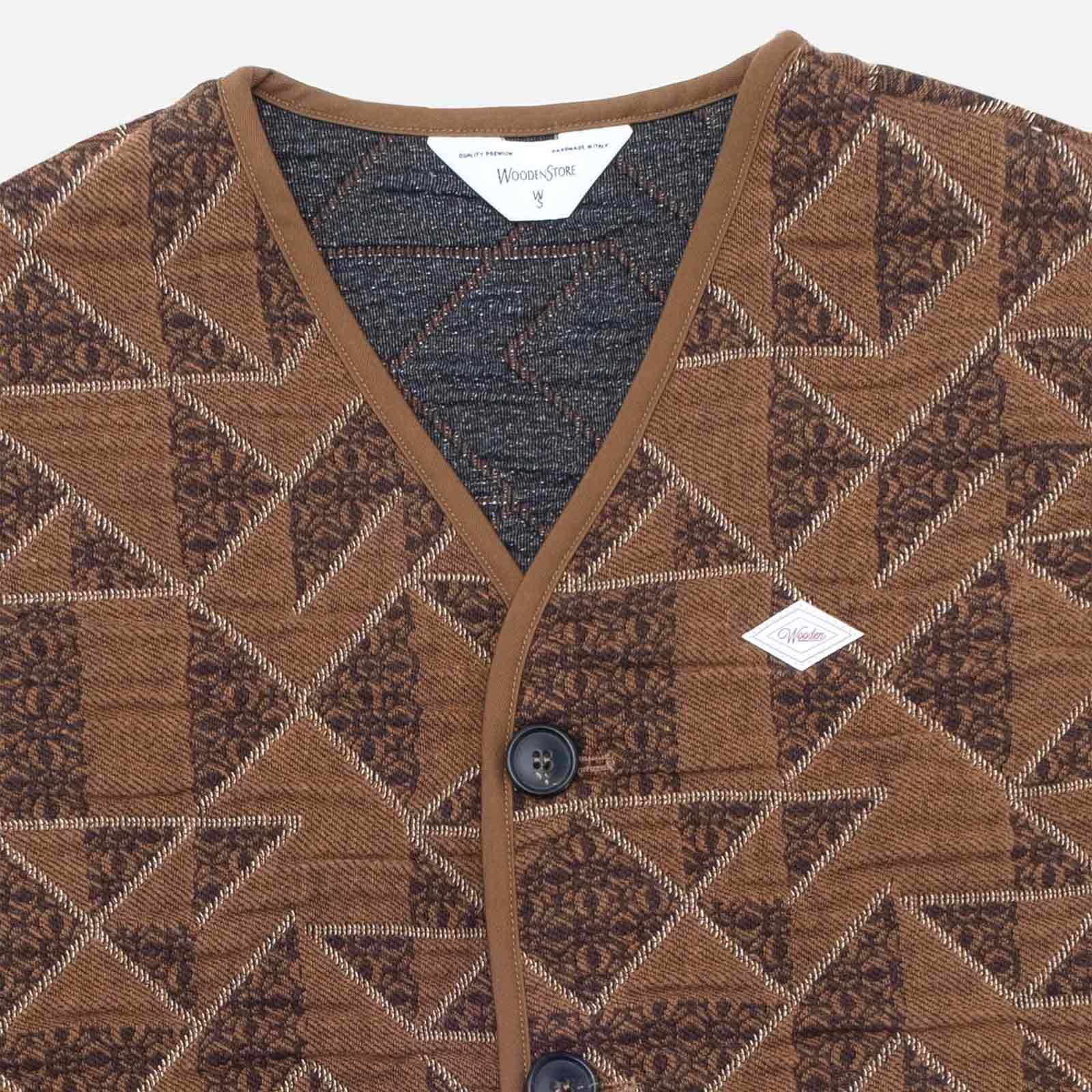Rail Jacquard Vest terra Wooden