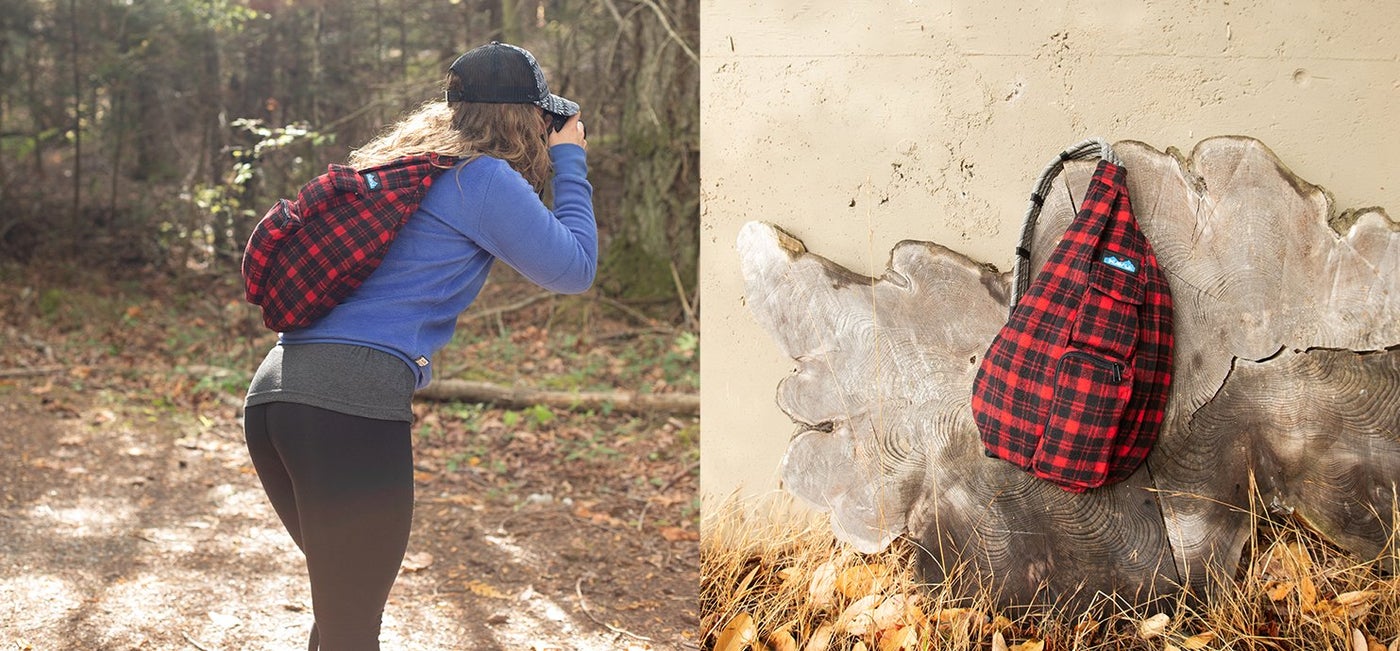 Plaid Rope Bag lumberjack