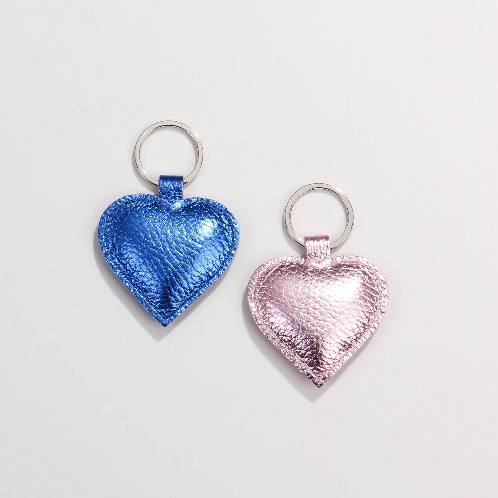 Heart Keyring metallic saphir