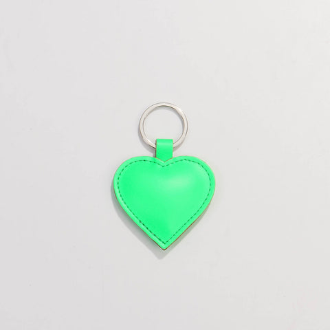 Heart Keyring neon green