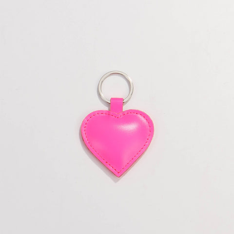 Heart Keyring neon pink
