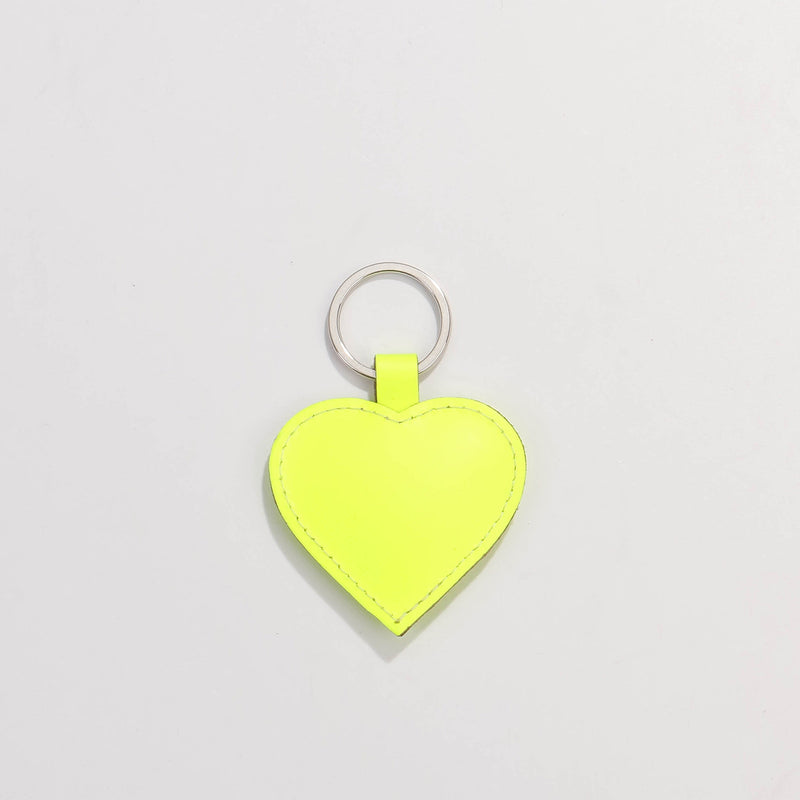 Heart Keyring neon yellow