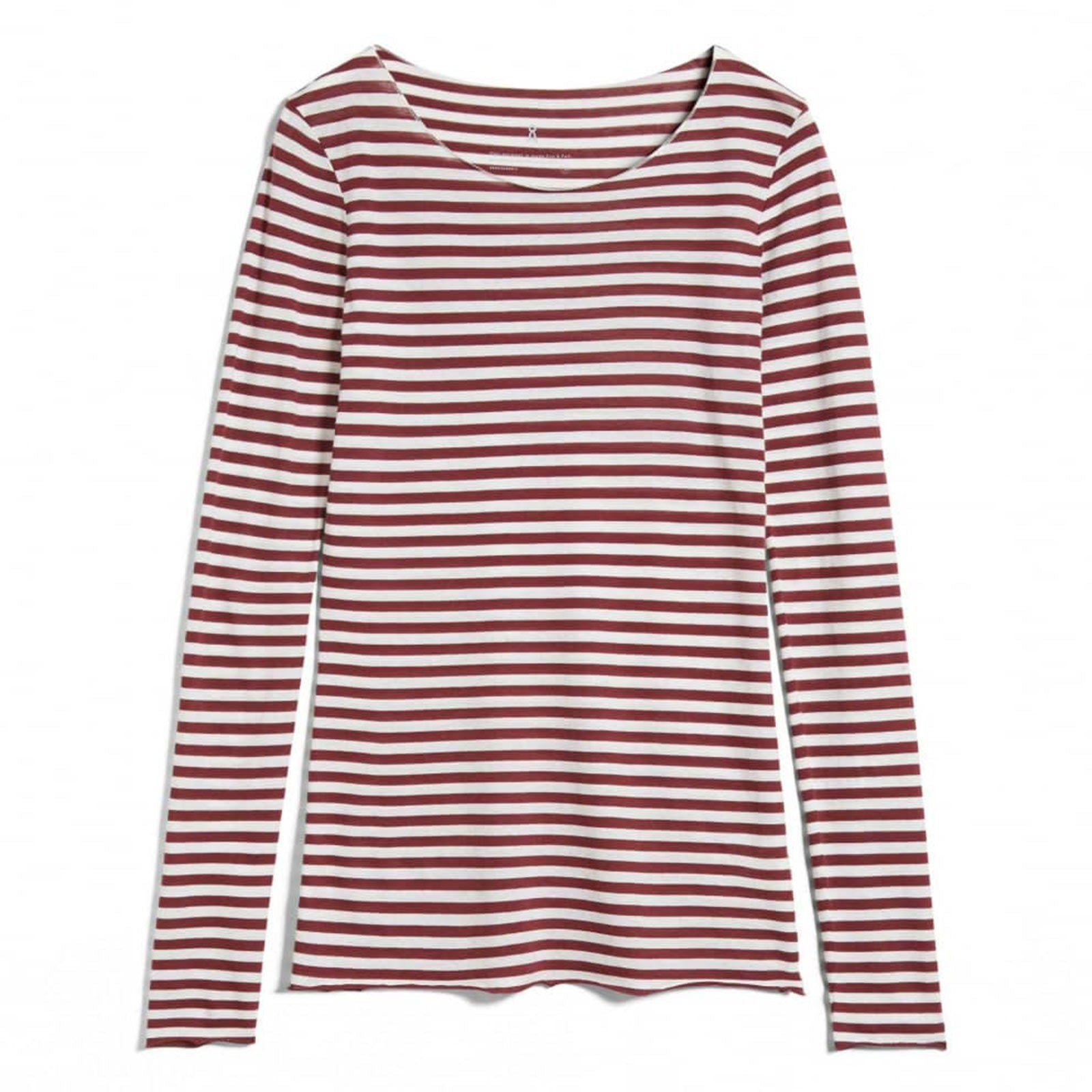 Evvaa Stripes Top ruby red/oatmilk