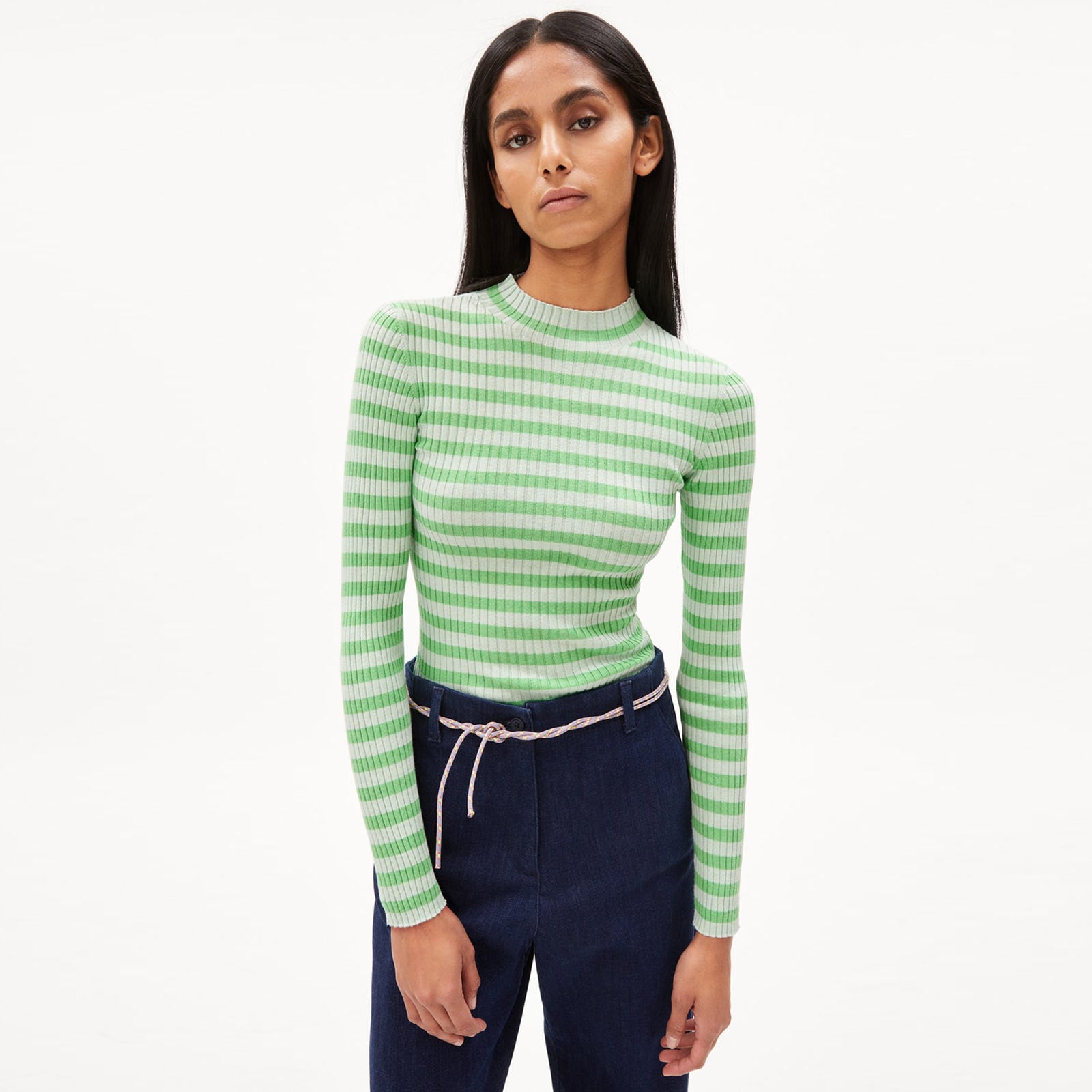 Alaania Striped Jumper light appleapple neon