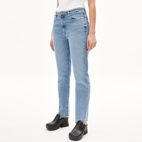 Carenaa Straight Fit Mid Waist Jeans easy blue