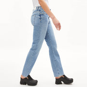 Carenaa Straight Fit Mid Waist Jeans easy blue
